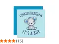 Sött kort till nyfödd med en björn som säger "Congratulations, it's a boy". Perfekt för att fira en ny liten kille!
